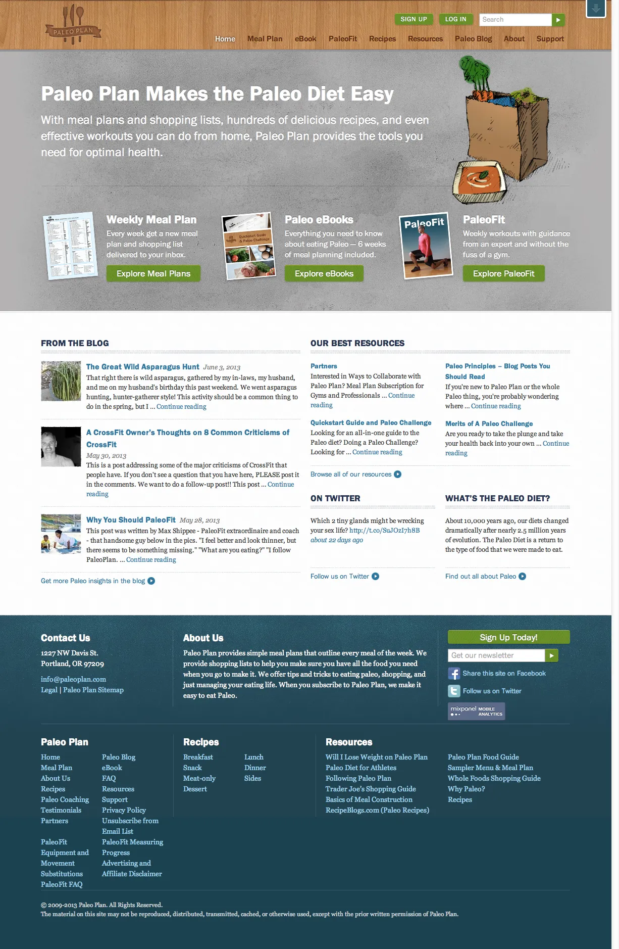 The Paleo Plan homepage